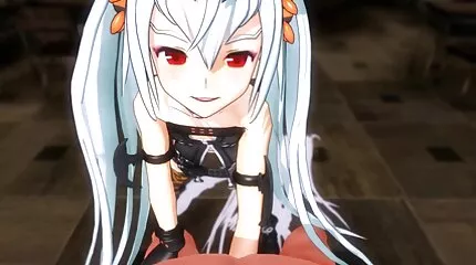 Han onanerer på en porno film bi busty pige i brusebadet og har derefter køn med hende.